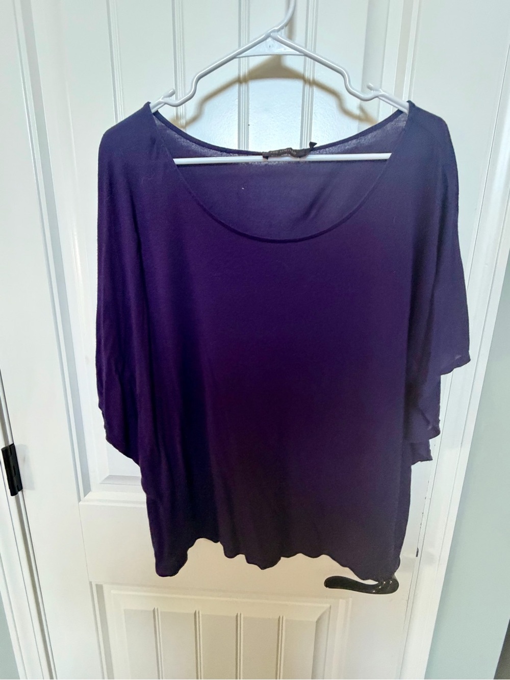 Women’s Scoop Neck The Limited Top in Deep Purple with Flutter Sleeves